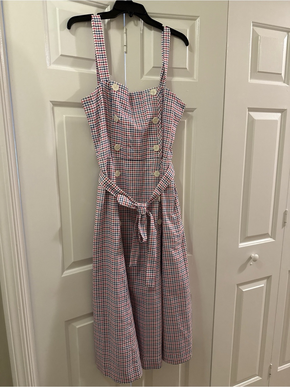 NWOT Draper James Plaid Double Breasted Belted Midi Dress - Size 12